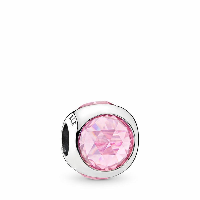 Pandora Radiant Droplet Charm - Sterling Silver/Pink/Cubic Zirconia - Canada | PJ5946MQ